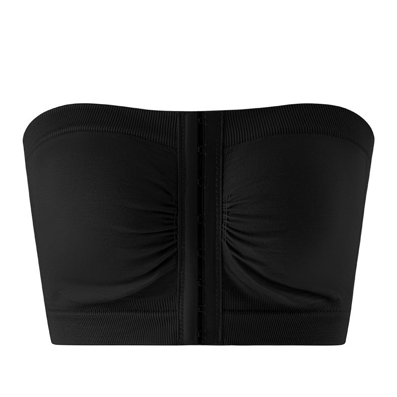 Plus Size Strapless Front Buckle Breathable Bra