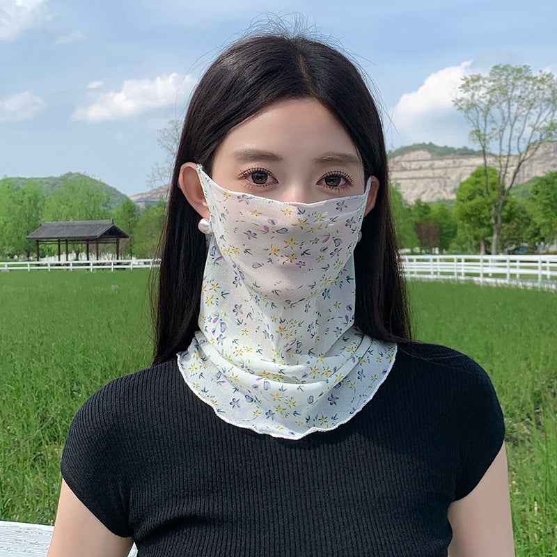 🧣🌺Summer Multifunctional Mesh Neck Gaiter – Face Cover/Scarf/Ear-loop Scarf 3-in-1, Breathable & Sun Protection