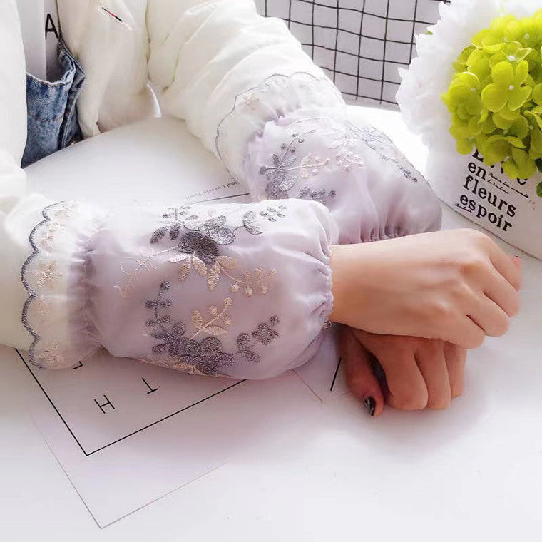 1 Pair Women's Elegant Floral Lace Sleeve Cuffs