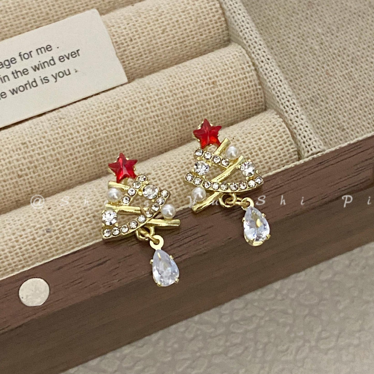 Shiny Christmas Tree Earrings