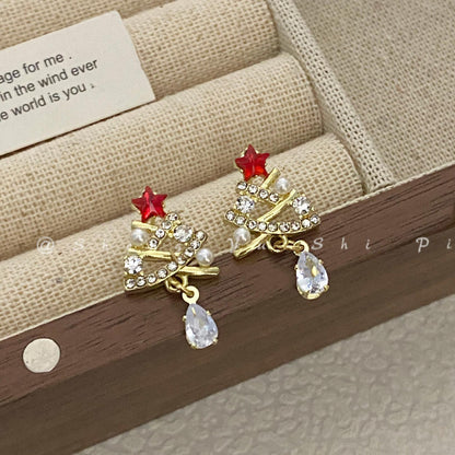 Shiny Christmas Tree Earrings