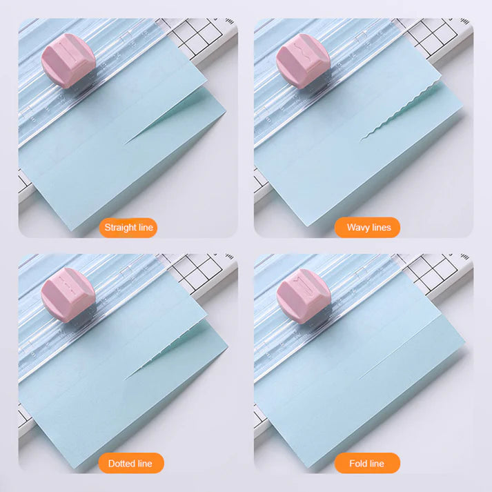 4-in-1 Paper Trimmer – Straight, Wave, Perforated & Creasing Blades