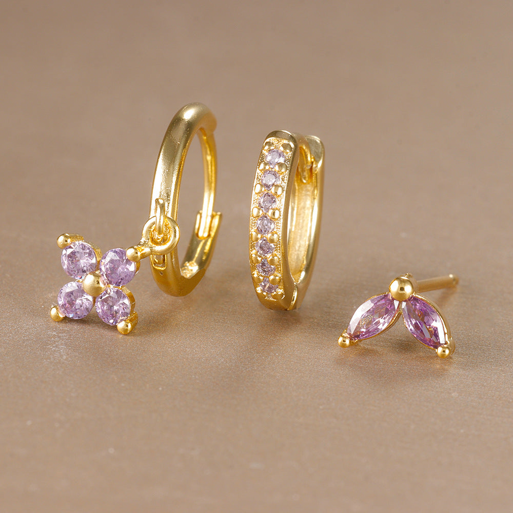Rhinestone Earring Set – Hoops & Studs, Sparkling
