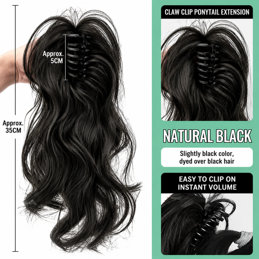 Claw Clip Ponytail Hair Extension – Natural Looking Voluminous Ponytail Extension for Women, Quick & Easy Hair Styling