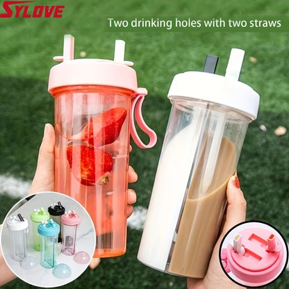 Outdoor Portable Large-Capacity Dual-Drink Tumbler with Straw 🥤
