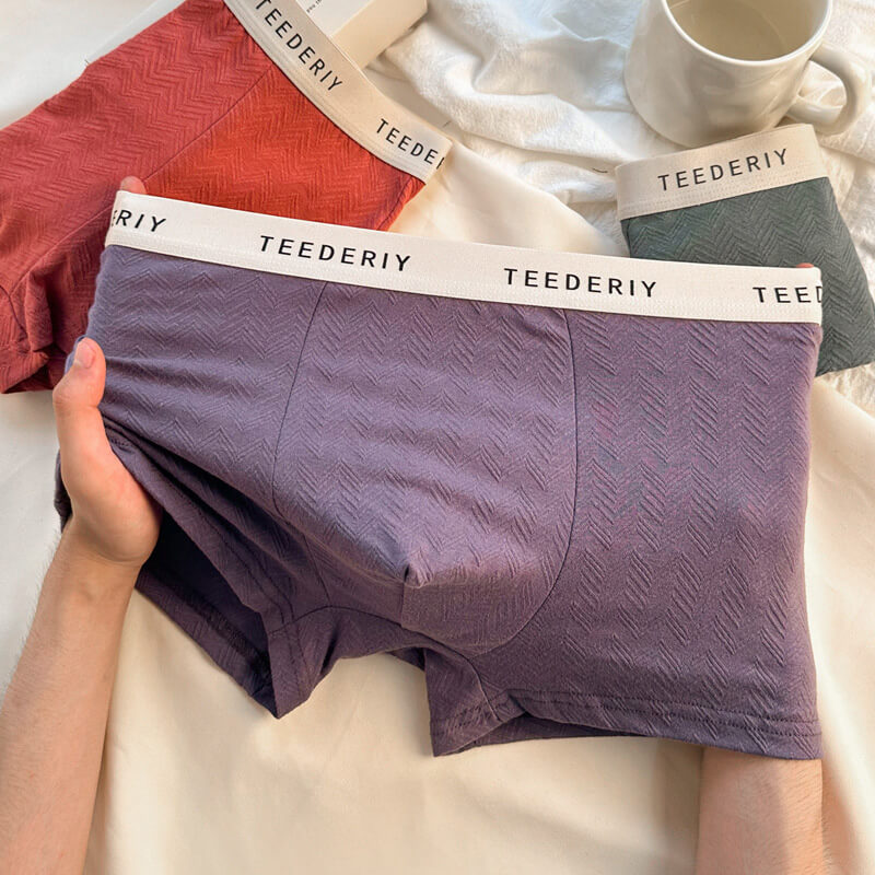 Men's Pure Cotton Breathable Comfortable Solid Color Boxers