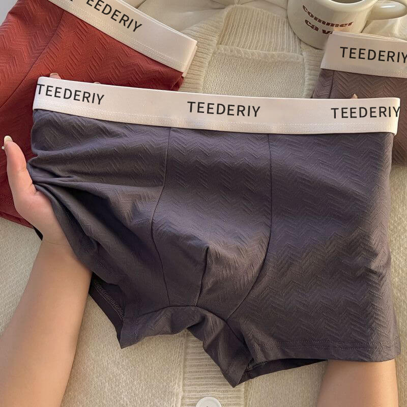 Men's Pure Cotton Breathable Comfortable Solid Color Boxers