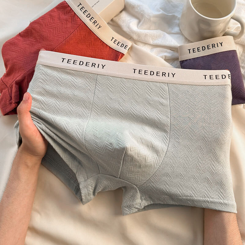 Men's Pure Cotton Breathable Comfortable Solid Color Boxers