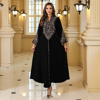 Rope Embroidered Abaya Dress | Women's Elegant Maxi Dress