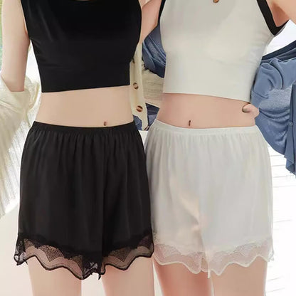 Women's Lace-trimmed Anti-wardrobe Malfunction Safety Shorts