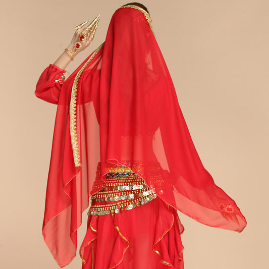 Dance Accessories For Women, Veil Headpiece, Saree Forehead Pendant, Face-Covering Scarf