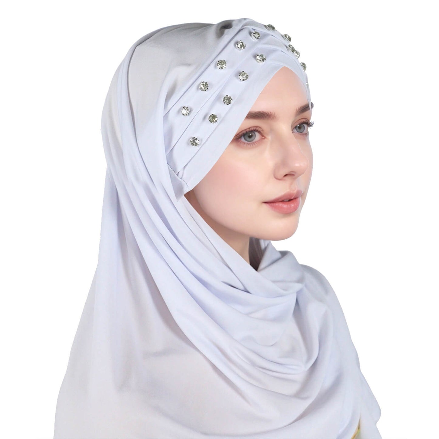 New Fashion Crystal Solid Color Rhinestone Headscarf for Women