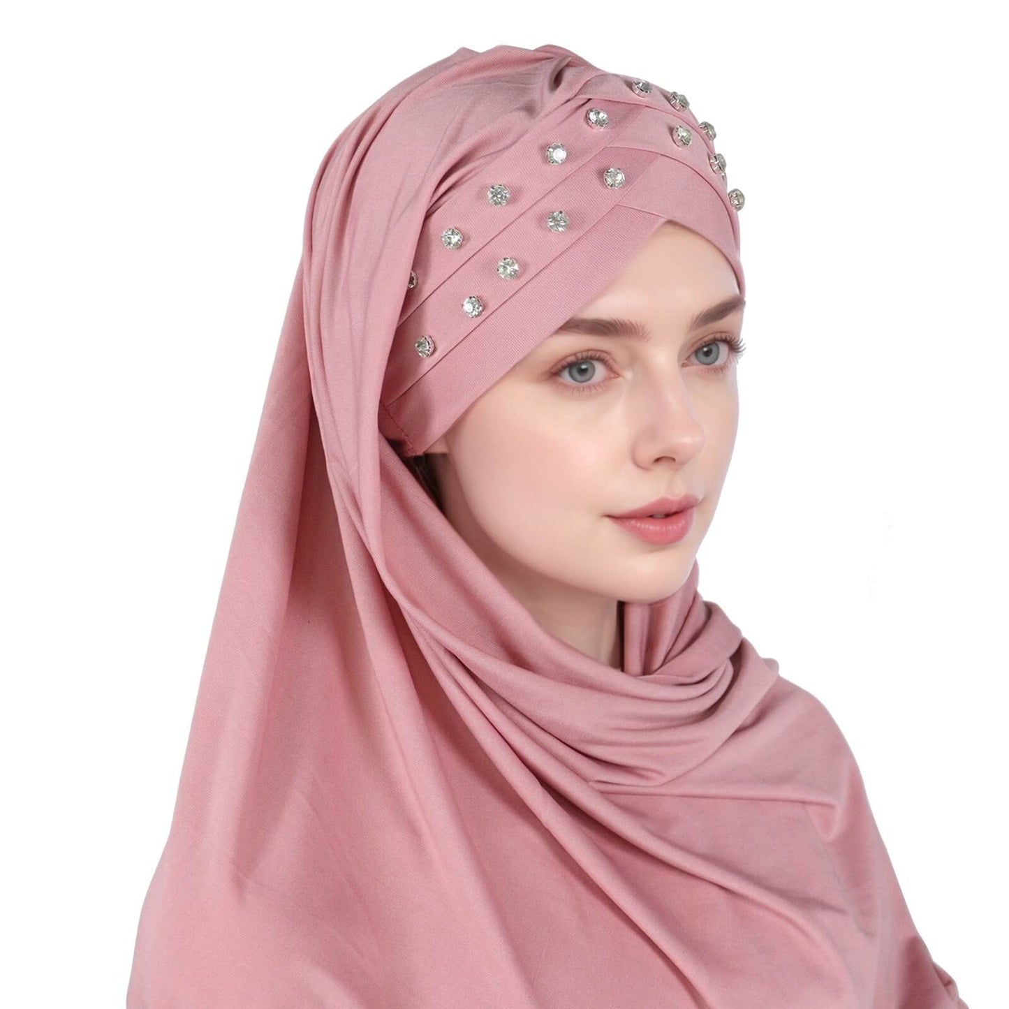 New Fashion Crystal Solid Color Rhinestone Headscarf for Women