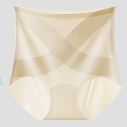 Ice Silk High Waist Seamless Quick-drying Tummy-control Panties