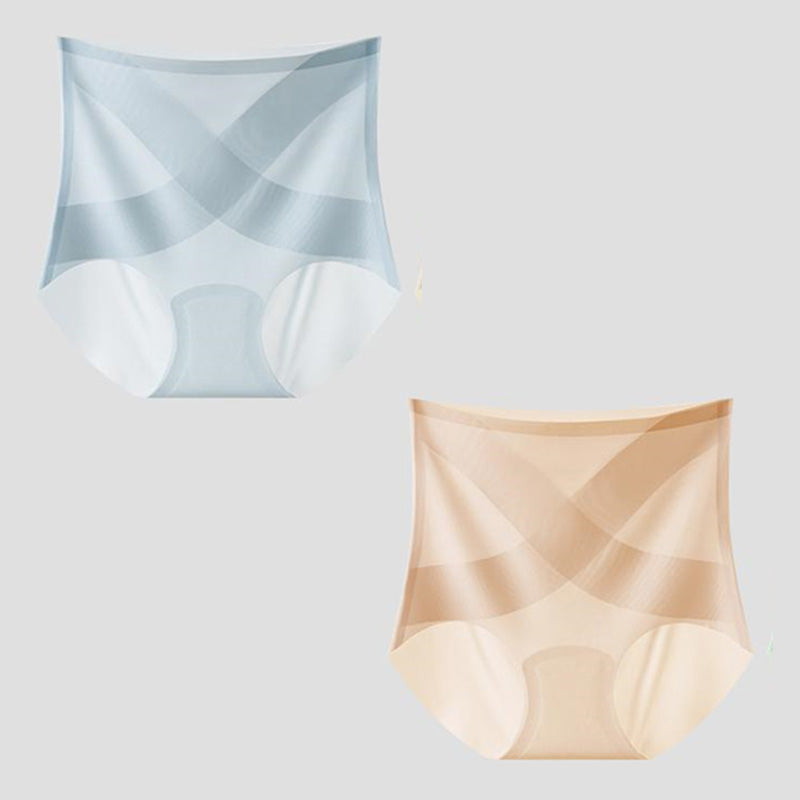 Ice Silk High Waist Seamless Quick-drying Tummy-control Panties