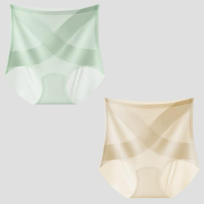 Ice Silk High Waist Seamless Quick-drying Tummy-control Panties