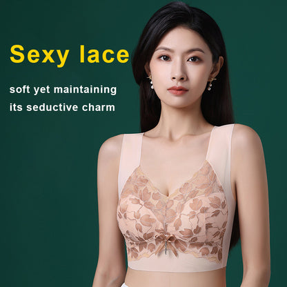 Lace Gathering Wireless Seamless Comfortable Breathable Sexy Bra