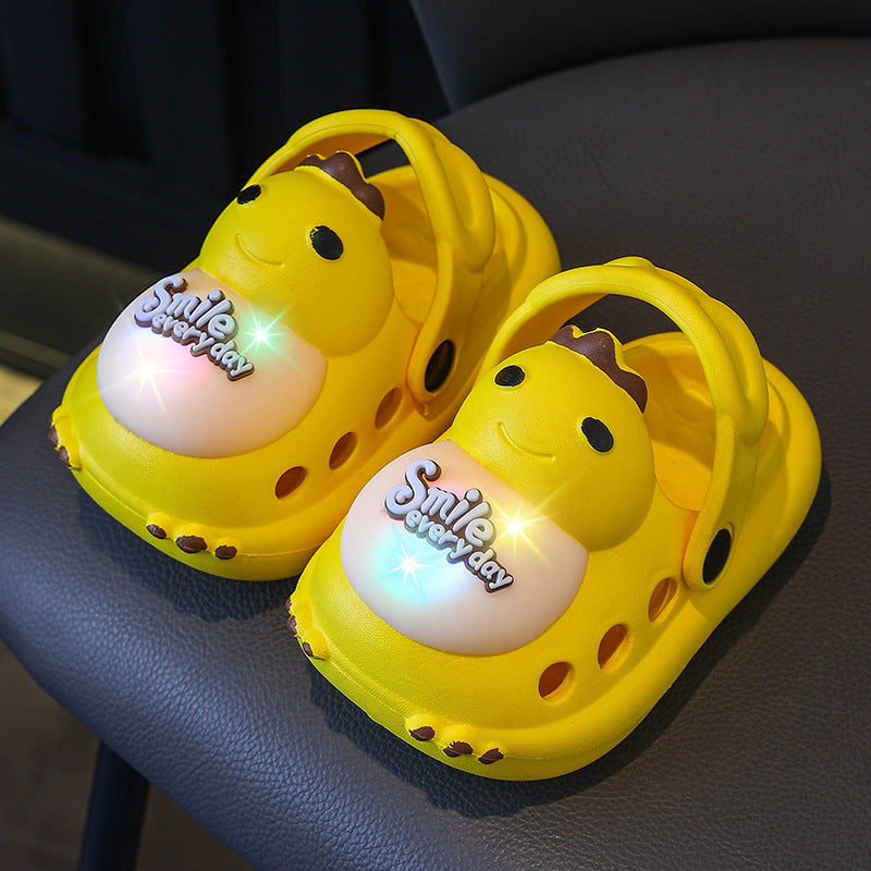 Cool and Bright LED Anti-slip Cartoon Children's Two-piece Slip-on Sandals