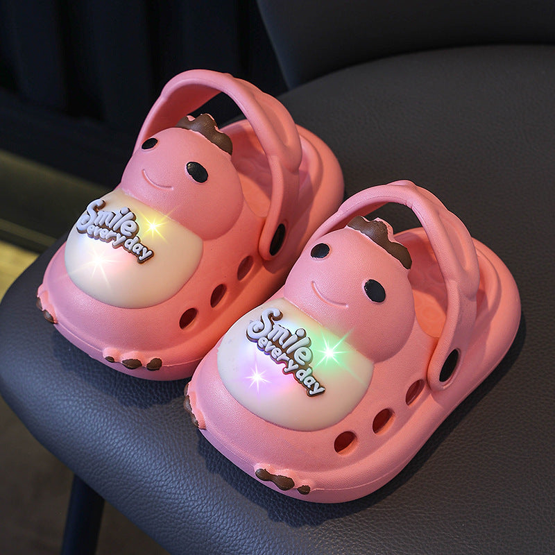 Cool and Bright LED Anti-slip Cartoon Children's Two-piece Slip-on Sandals