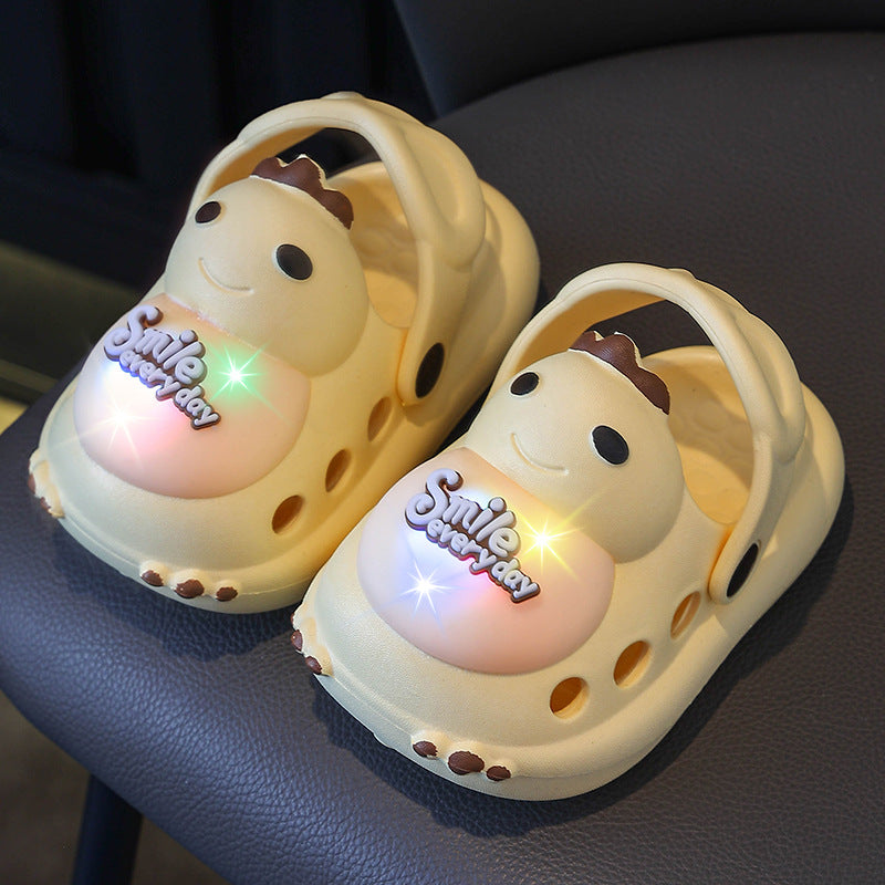 Cool and Bright LED Anti-slip Cartoon Children's Two-piece Slip-on Sandals