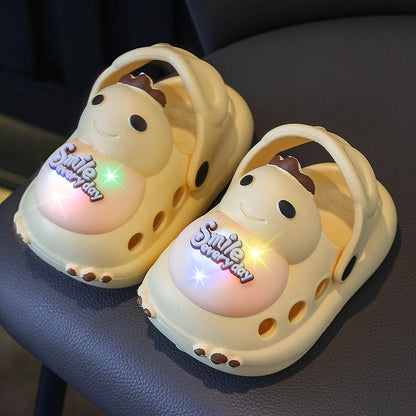 Cool and Bright LED Anti-slip Cartoon Children's Two-piece Slip-on Sandals