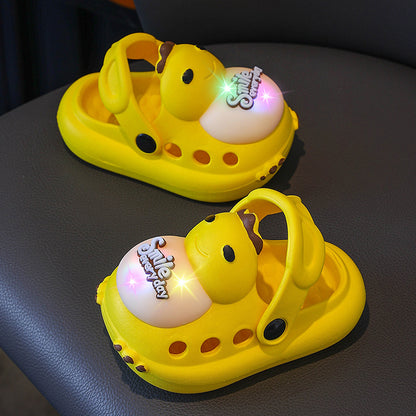 Cool and Bright LED Anti-slip Cartoon Children's Two-piece Slip-on Sandals