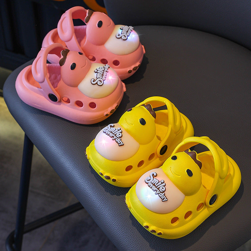 Cool and Bright LED Anti-slip Cartoon Children's Two-piece Slip-on Sandals