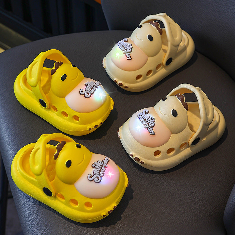 Cool and Bright LED Anti-slip Cartoon Children's Two-piece Slip-on Sandals