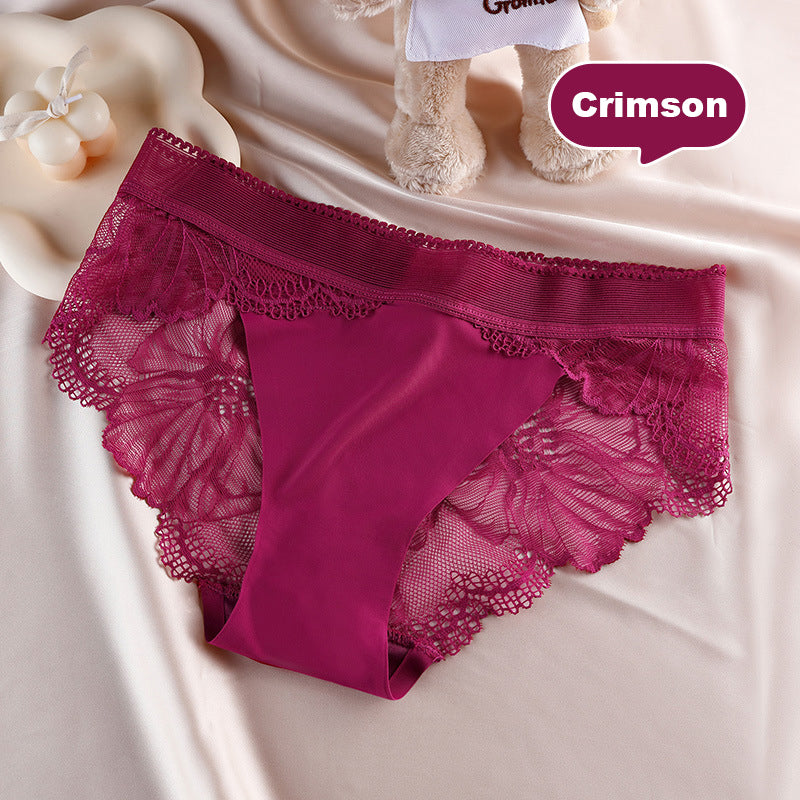 Ice Silk Seamless Stitching Lace Edge Panties