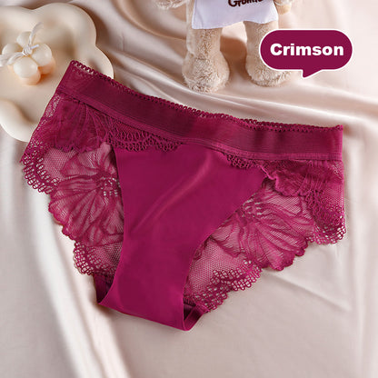 Ice Silk Seamless Stitching Lace Edge Panties