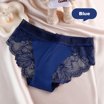 Ice Silk Seamless Stitching Lace Edge Panties