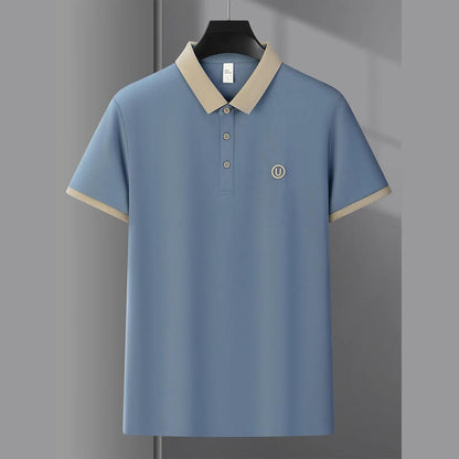 Men's Business Polo Shirt – Short Sleeve Embroidered Casual Top