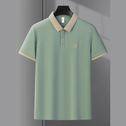 Men's Business Polo Shirt – Short Sleeve Embroidered Casual Top