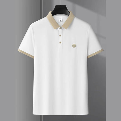 Men's Business Polo Shirt – Short Sleeve Embroidered Casual Top