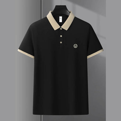 Men's Business Polo Shirt – Short Sleeve Embroidered Casual Top