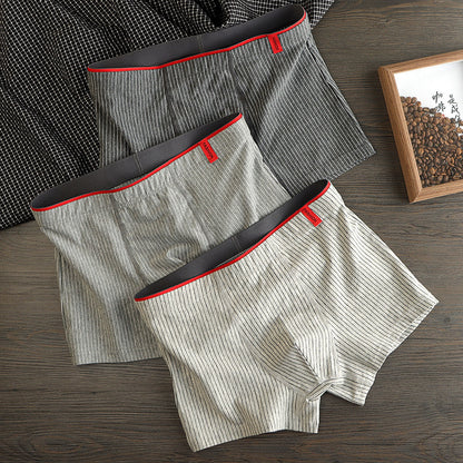 Pure Cotton Breathable Striped Men's Underwear
