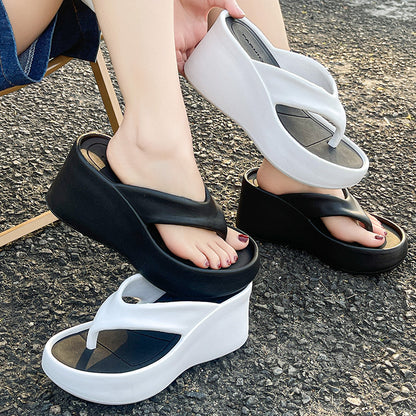Women's Wedge Flip Flops – Thick Sole Comfort Sandals