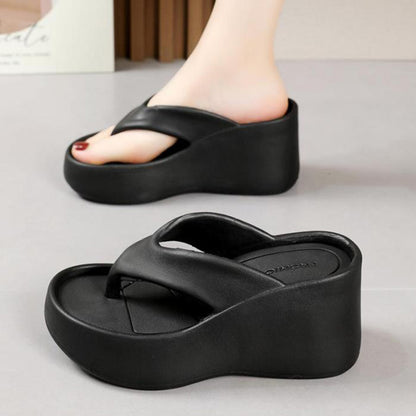 Women's Wedge Flip Flops – Thick Sole Comfort Sandals