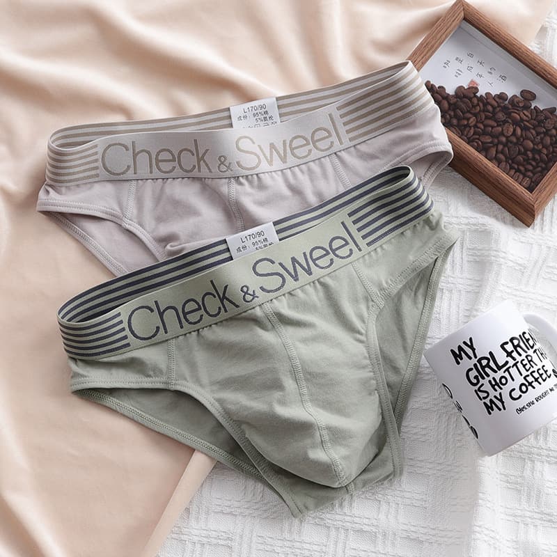 2pcs/3pcs Men's Antibacterial Cotton Sporty Wide-Band Briefs