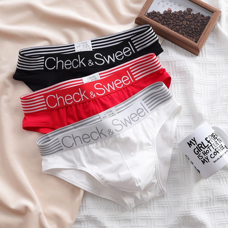 2pcs/3pcs Men's Antibacterial Cotton Sporty Wide-Band Briefs