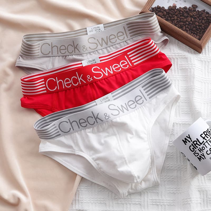 2pcs/3pcs Men's Antibacterial Cotton Sporty Wide-Band Briefs