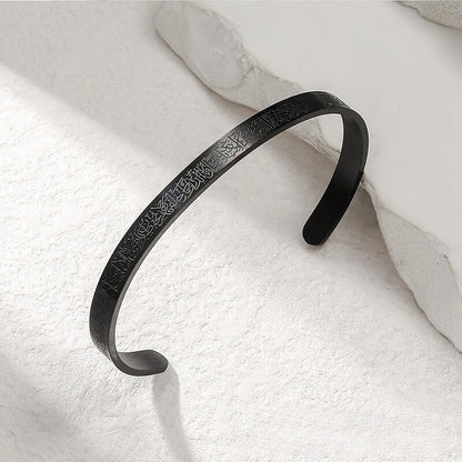 C-shaped Open Bangle, Adjustable Stainless Steel Women's Bracelet