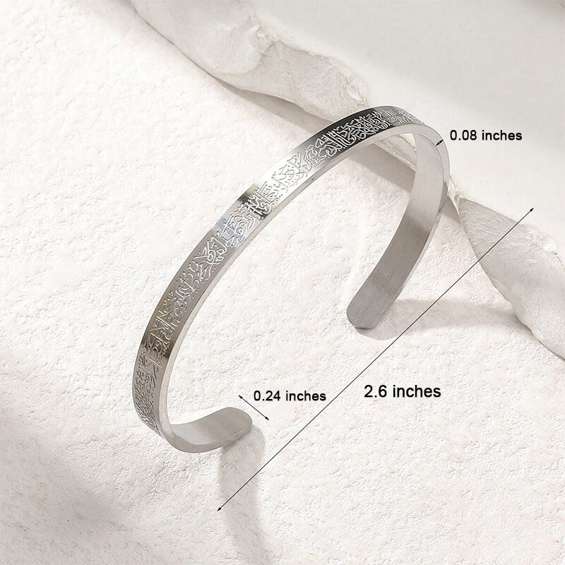 C-shaped Open Bangle, Adjustable Stainless Steel Women's Bracelet