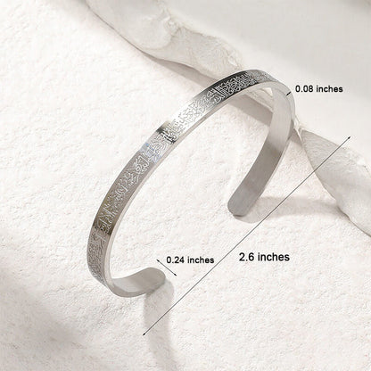 C-shaped Open Bangle, Adjustable Stainless Steel Women's Bracelet