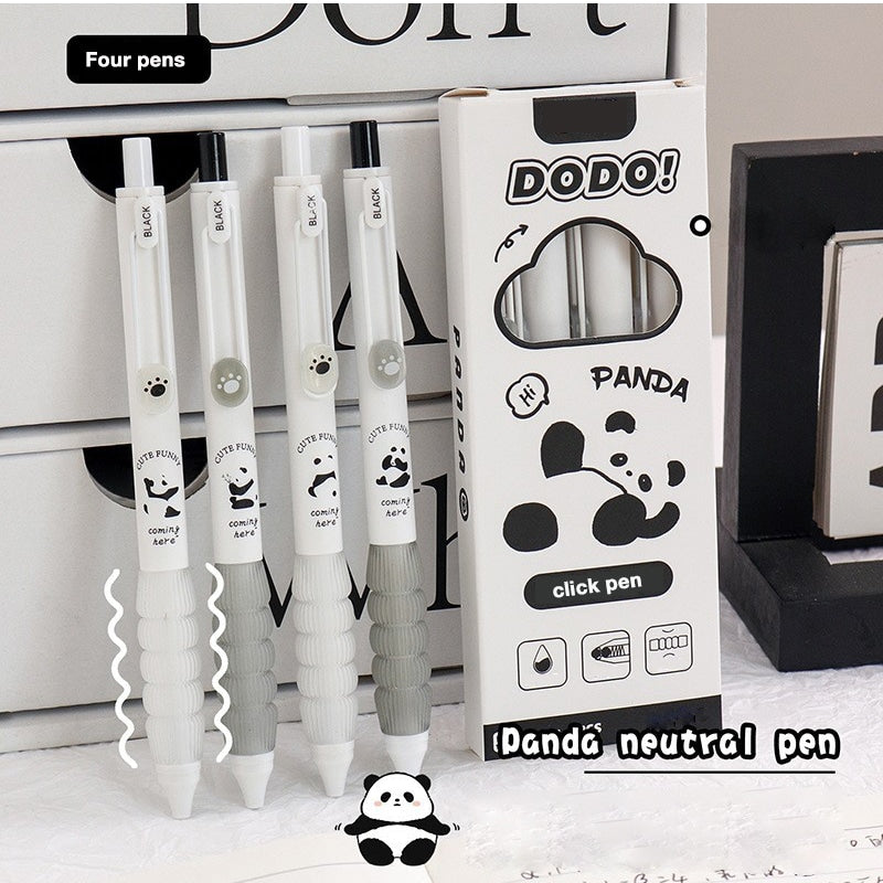 Push Button 0.5mm Gel Pen with Soft Grip,  Fast-Drying Cartoon Design for Students
