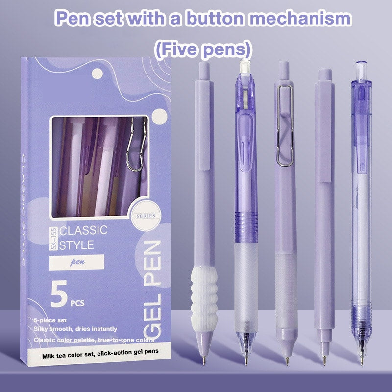 Push Button 0.5mm Gel Pen with Soft Grip,  Fast-Drying Cartoon Design for Students