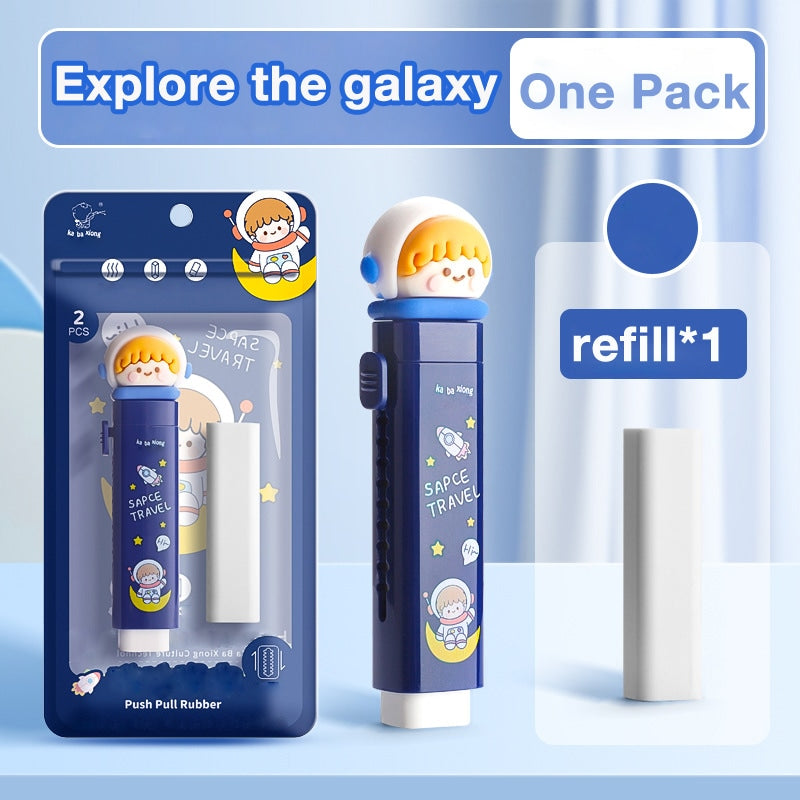 Student Creative Cartoon Push-Pull Eraser, Fun Design