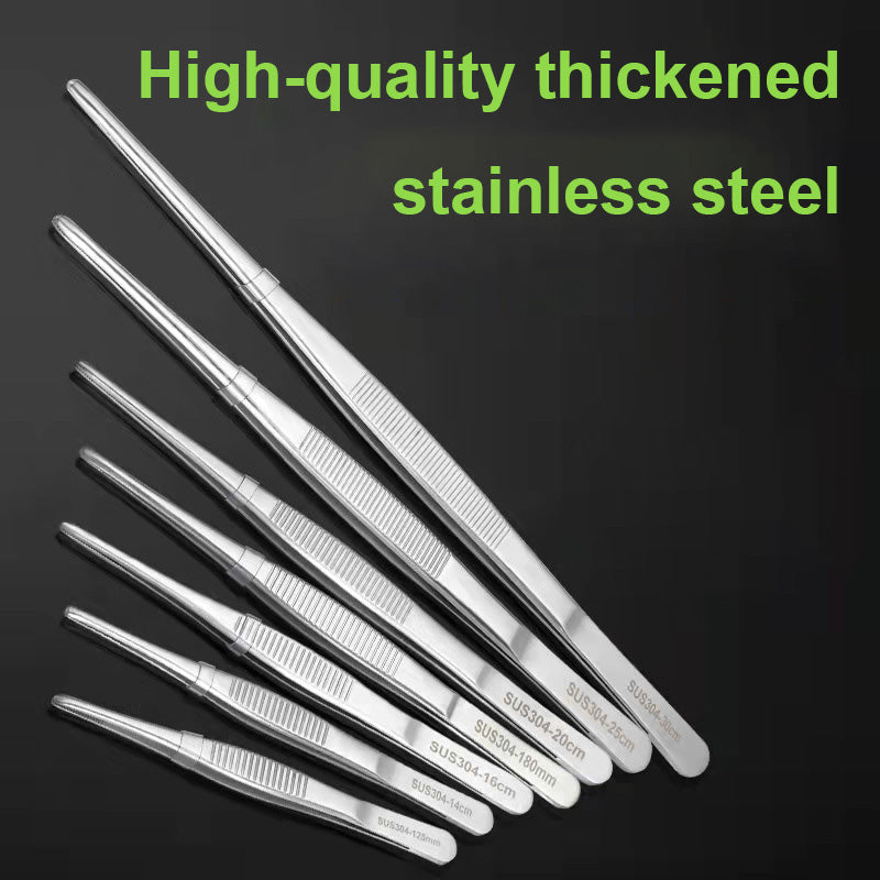 Stainless Steel, Serrated, Extra-Thick And Extra-Long Tweezers