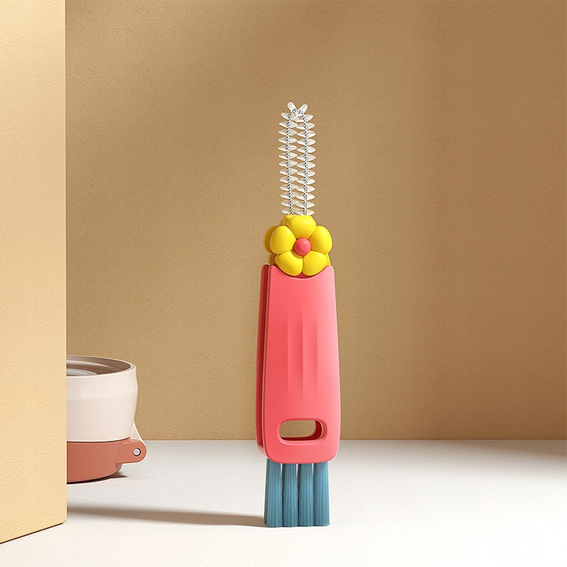3-in-1 Cup Lid Brush & Multi-Function Gap Cleaning Brush
