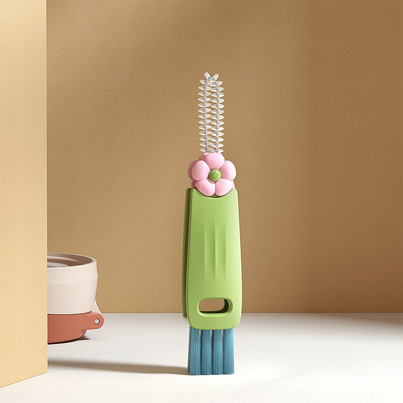 3-in-1 Cup Lid Brush & Multi-Function Gap Cleaning Brush